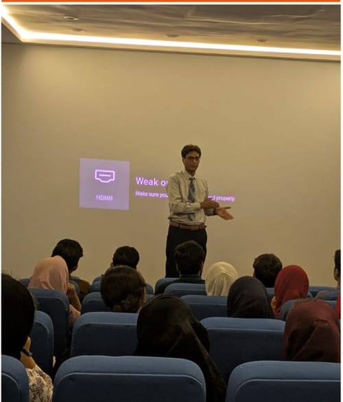Shahzad Ashraf training the staff about company